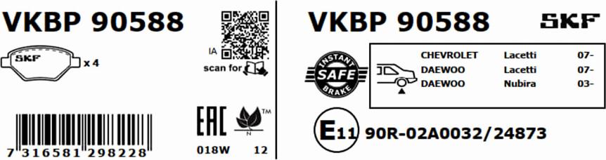 SKF VKBP 90588 - Komplet Pločica, disk-kočnica www.molydon.hr