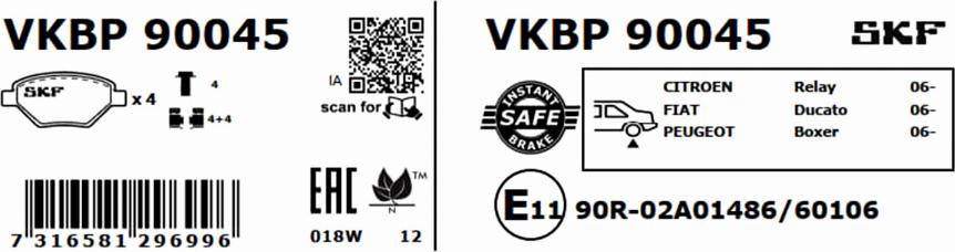 SKF VKBP 90045 - Komplet Pločica, disk-kočnica www.molydon.hr