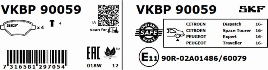 SKF VKBP 90059 - Komplet Pločica, disk-kočnica www.molydon.hr