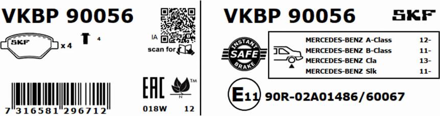 SKF VKBP 90056 - Komplet Pločica, disk-kočnica www.molydon.hr