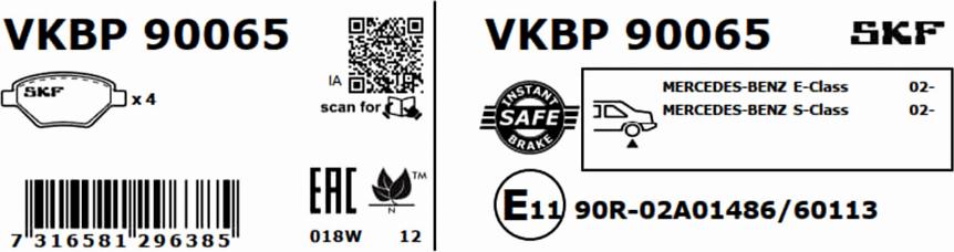 SKF VKBP 90065 - Komplet Pločica, disk-kočnica www.molydon.hr