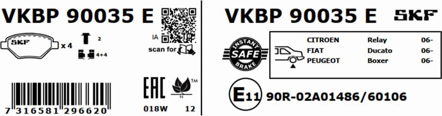 SKF VKBP 90035 E - Komplet Pločica, disk-kočnica www.molydon.hr