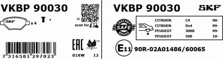 SKF VKBP 90030 - Komplet Pločica, disk-kočnica www.molydon.hr