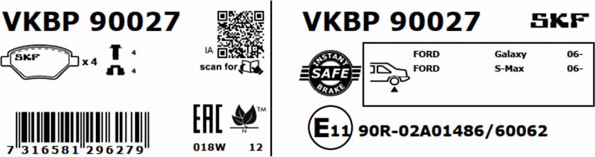 SKF VKBP 90027 - Komplet Pločica, disk-kočnica www.molydon.hr