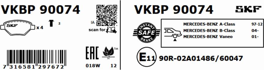 SKF VKBP 90074 - Komplet Pločica, disk-kočnica www.molydon.hr