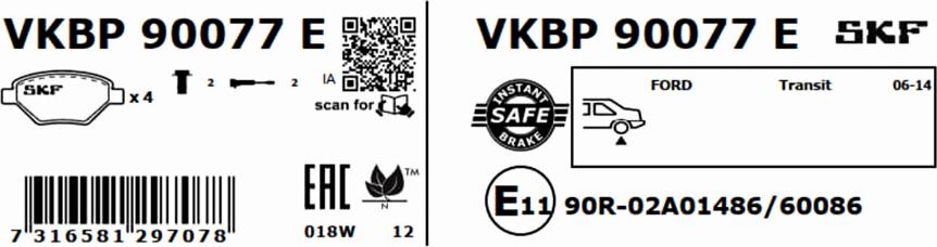 SKF VKBP 90077 E - Komplet Pločica, disk-kočnica www.molydon.hr