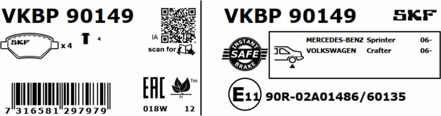 SKF VKBP 90149 - Komplet Pločica, disk-kočnica www.molydon.hr