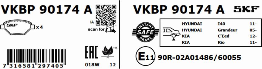 SKF VKBP 90174 A - Komplet Pločica, disk-kočnica www.molydon.hr