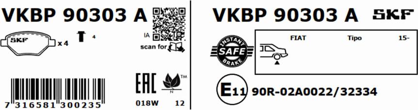 SKF VKBP 90303 A - Komplet Pločica, disk-kočnica www.molydon.hr