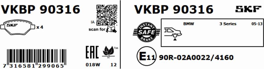 SKF VKBP 90316 - Komplet Pločica, disk-kočnica www.molydon.hr