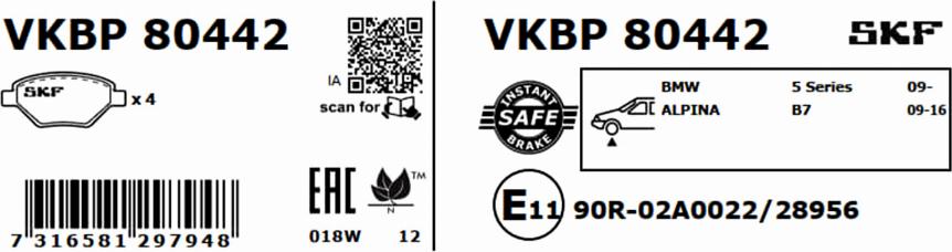 SKF VKBP 80442 - Komplet Pločica, disk-kočnica www.molydon.hr