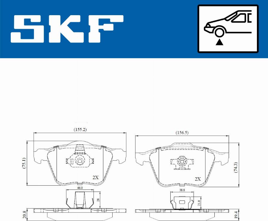 SKF VKBP 80455 - Komplet Pločica, disk-kočnica www.molydon.hr