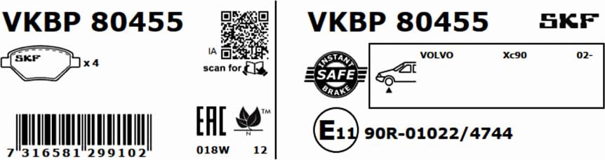 SKF VKBP 80455 - Komplet Pločica, disk-kočnica www.molydon.hr