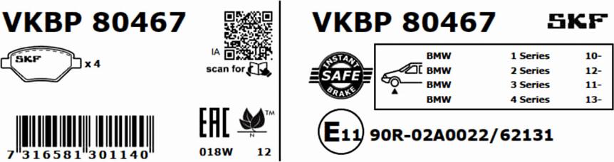 SKF VKBP 80467 - Komplet Pločica, disk-kočnica www.molydon.hr