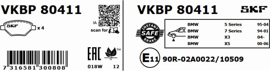 SKF VKBP 80411 - Komplet Pločica, disk-kočnica www.molydon.hr