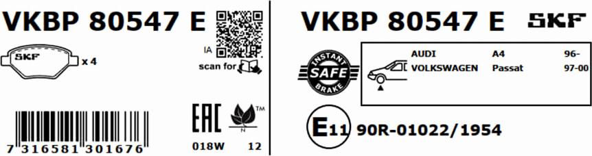 SKF VKBP 80547 E - Komplet Pločica, disk-kočnica www.molydon.hr