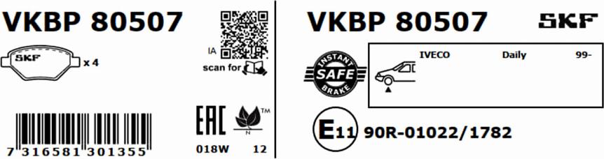 SKF VKBP 80507 - Komplet Pločica, disk-kočnica www.molydon.hr