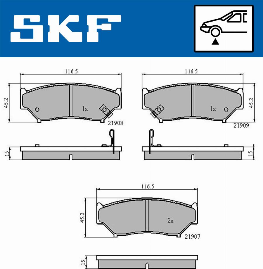 SKF VKBP 80572 A - Komplet Pločica, disk-kočnica www.molydon.hr