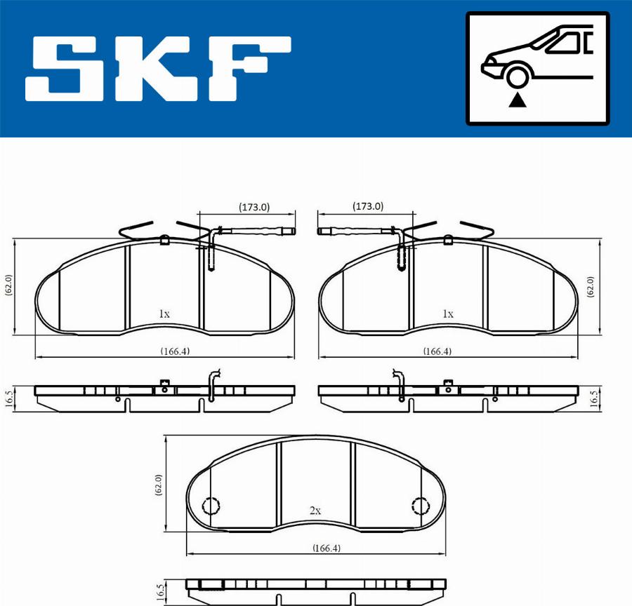 SKF VKBP 80616 E - Komplet Pločica, disk-kočnica www.molydon.hr