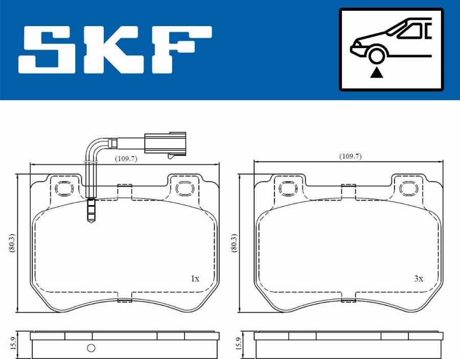 SKF VKBP 80610 E - Komplet Pločica, disk-kočnica www.molydon.hr