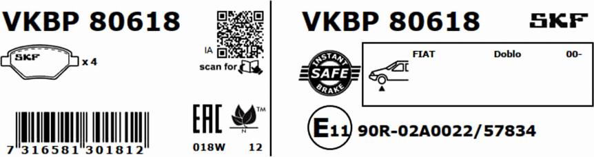 SKF VKBP 80618 - Komplet Pločica, disk-kočnica www.molydon.hr