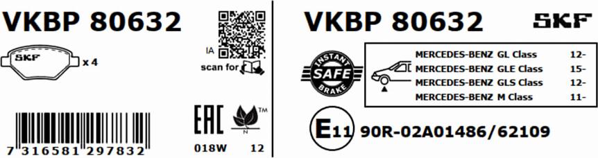 SKF VKBP 80632 - Komplet Pločica, disk-kočnica www.molydon.hr