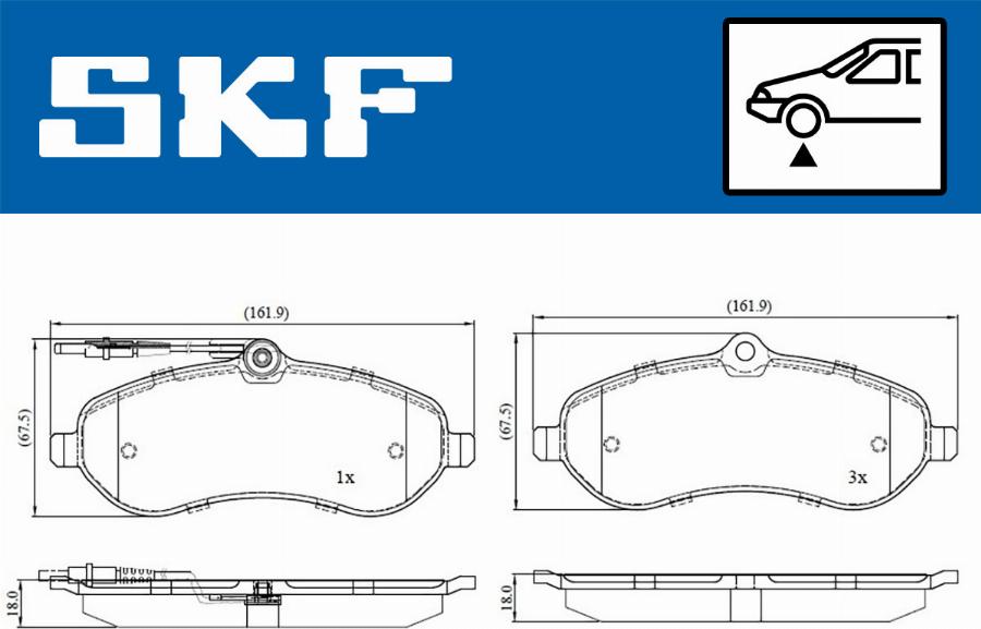 SKF VKBP 80048 E - Komplet Pločica, disk-kočnica www.molydon.hr