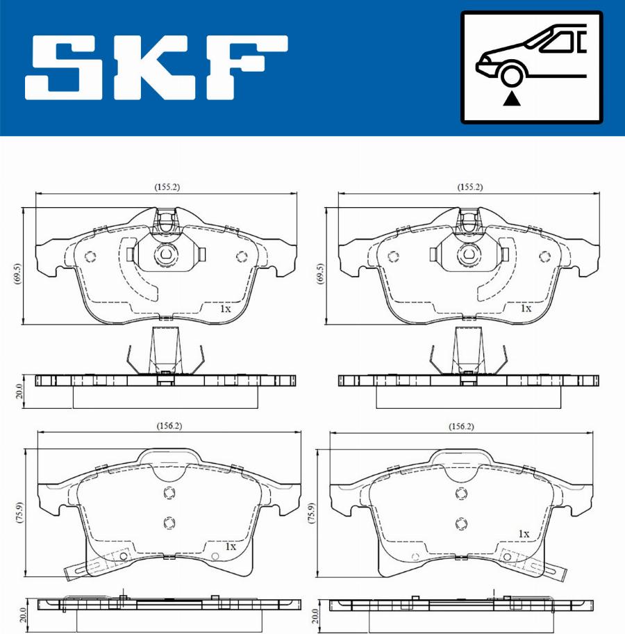 SKF VKBP 80043 A - Komplet Pločica, disk-kočnica www.molydon.hr