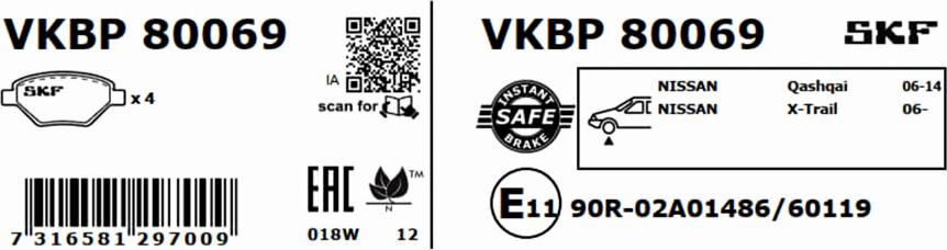 SKF VKBP 80069 - Komplet Pločica, disk-kočnica www.molydon.hr