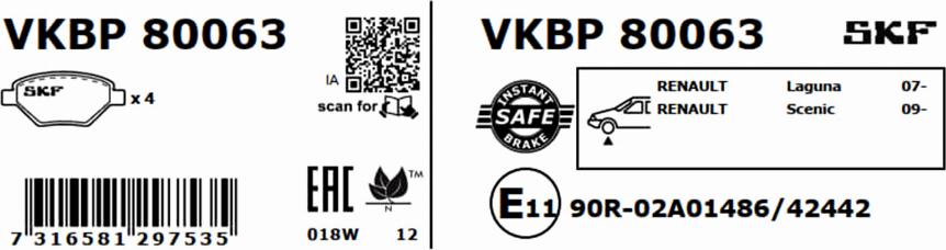 SKF VKBP 80063 - Komplet Pločica, disk-kočnica www.molydon.hr