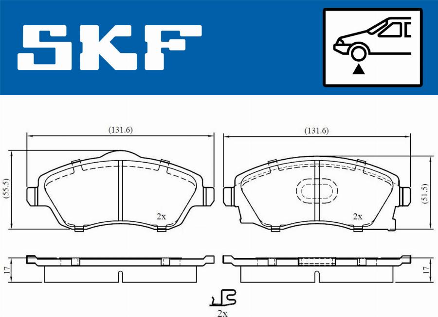 SKF VKBP 80062 A - Komplet Pločica, disk-kočnica www.molydon.hr