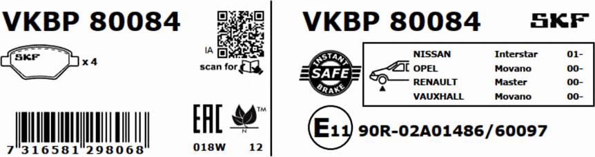 SKF VKBP 80084 - Komplet Pločica, disk-kočnica www.molydon.hr