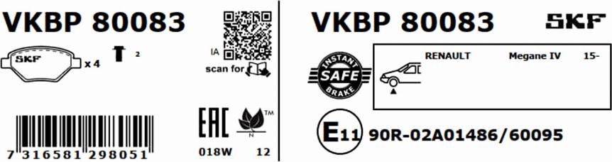 SKF VKBP 80083 - Komplet Pločica, disk-kočnica www.molydon.hr