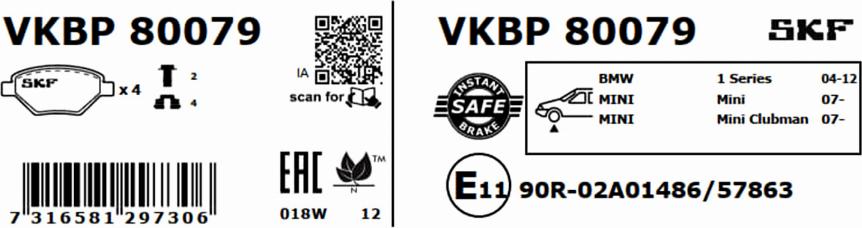 SKF VKBP 80079 - Komplet Pločica, disk-kočnica www.molydon.hr