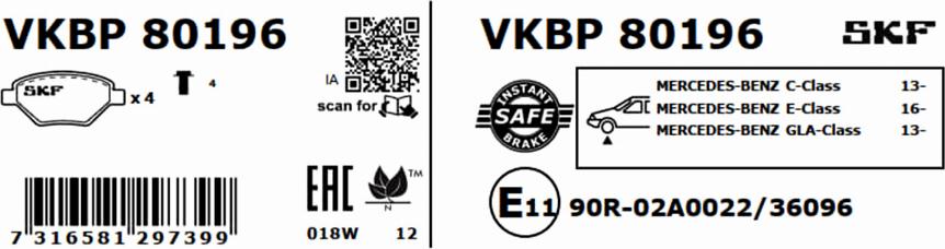 SKF VKBP 80196 - Komplet Pločica, disk-kočnica www.molydon.hr