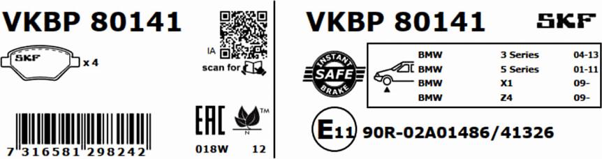 SKF VKBP 80141 - Komplet Pločica, disk-kočnica www.molydon.hr