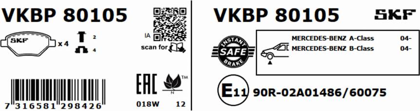 SKF VKBP 80105 - Komplet Pločica, disk-kočnica www.molydon.hr