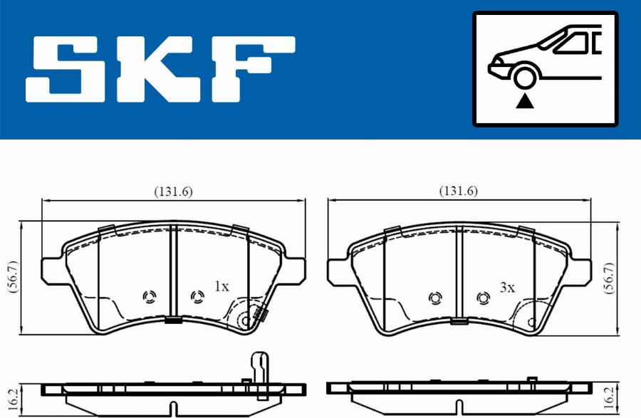 SKF VKBP 80185 A - Komplet Pločica, disk-kočnica www.molydon.hr