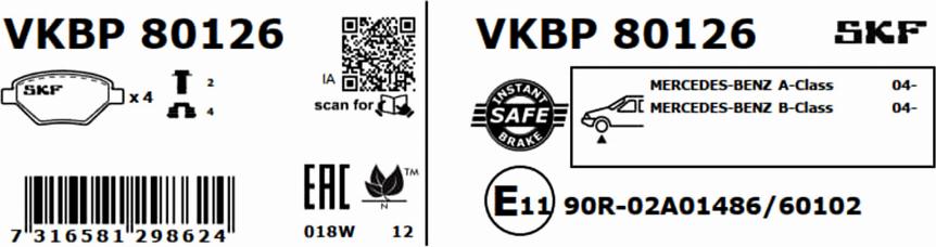 SKF VKBP 80126 - Komplet Pločica, disk-kočnica www.molydon.hr