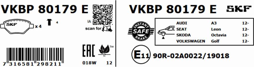 SKF VKBP 80179 E - Komplet Pločica, disk-kočnica www.molydon.hr