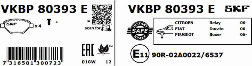 SKF VKBP 80393 E - Komplet Pločica, disk-kočnica www.molydon.hr