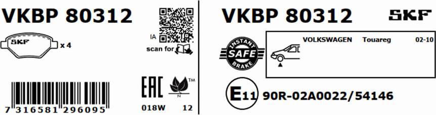 SKF VKBP 80312 - Komplet Pločica, disk-kočnica www.molydon.hr