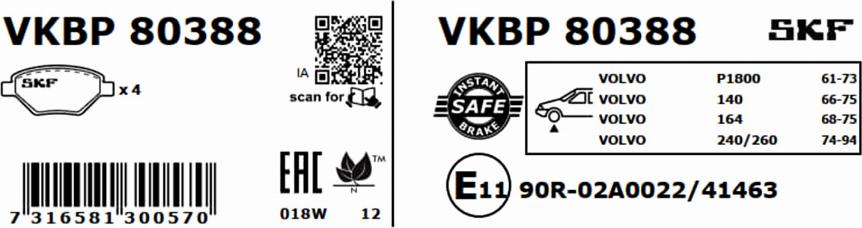 SKF VKBP 80388 - Komplet Pločica, disk-kočnica www.molydon.hr