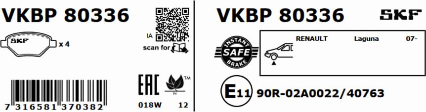 SKF VKBP 80336 - Komplet Pločica, disk-kočnica www.molydon.hr