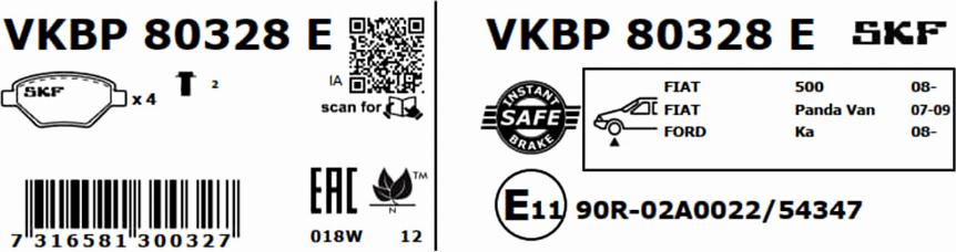 SKF VKBP 80328 E - Komplet Pločica, disk-kočnica www.molydon.hr