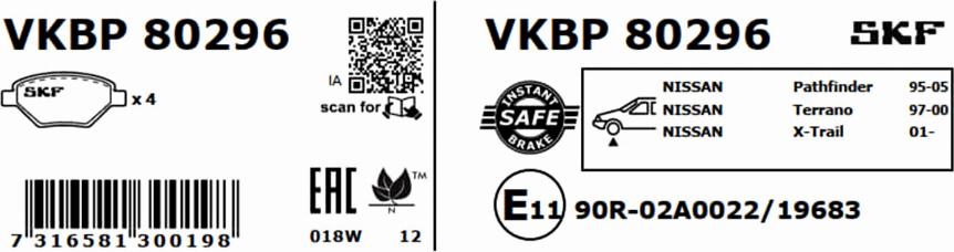 SKF VKBP 80296 - Komplet Pločica, disk-kočnica www.molydon.hr