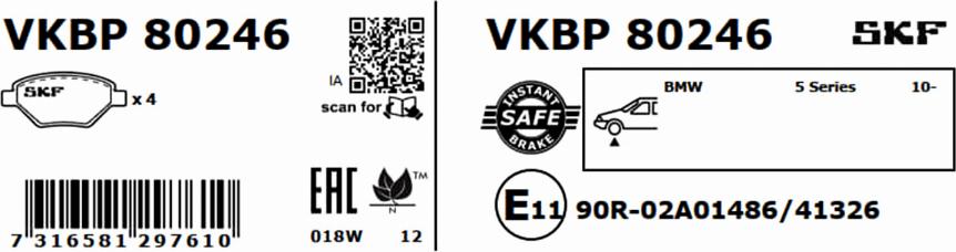 SKF VKBP 80246 - Komplet Pločica, disk-kočnica www.molydon.hr