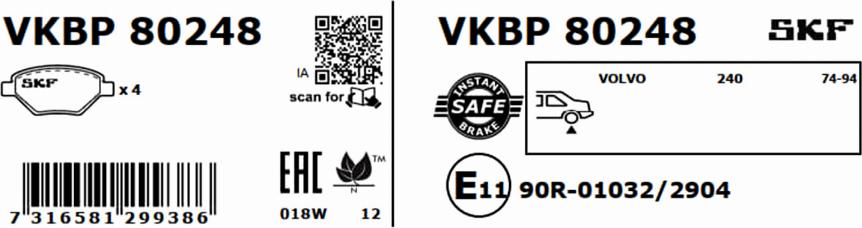 SKF VKBP 80248 - Komplet Pločica, disk-kočnica www.molydon.hr