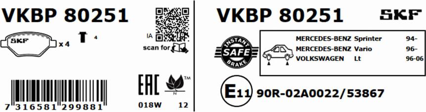 SKF VKBP 80251 - Komplet Pločica, disk-kočnica www.molydon.hr