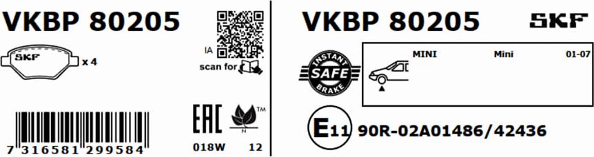 SKF VKBP 80205 - Komplet Pločica, disk-kočnica www.molydon.hr